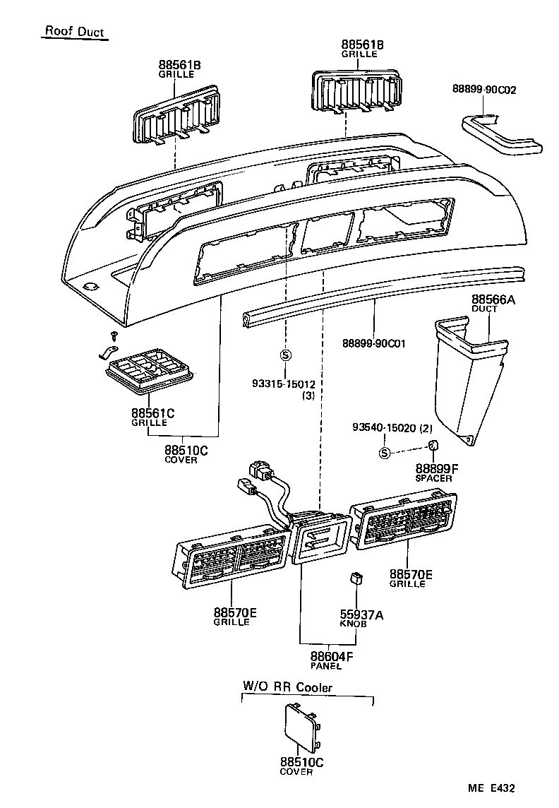  HIACE VAN COMUTER |  HEATING AIR CONDITIONING CONTROL AIR DUCT