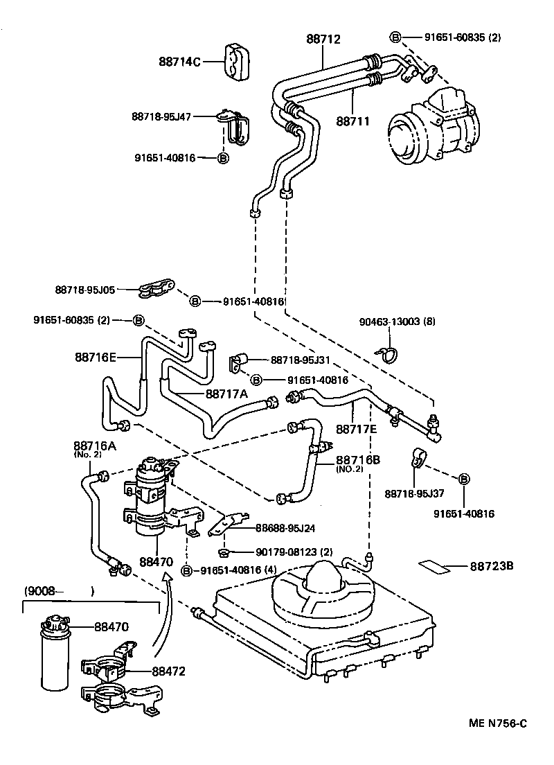  HIACE VAN COMUTER |  HEATING AIR CONDITIONING COOLER PIPING