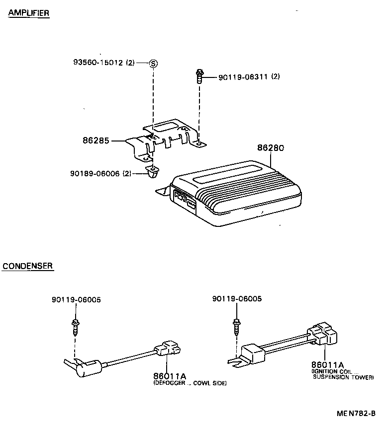  CELICA |  RADIO RECEIVER AMPLIFIER CONDENSER