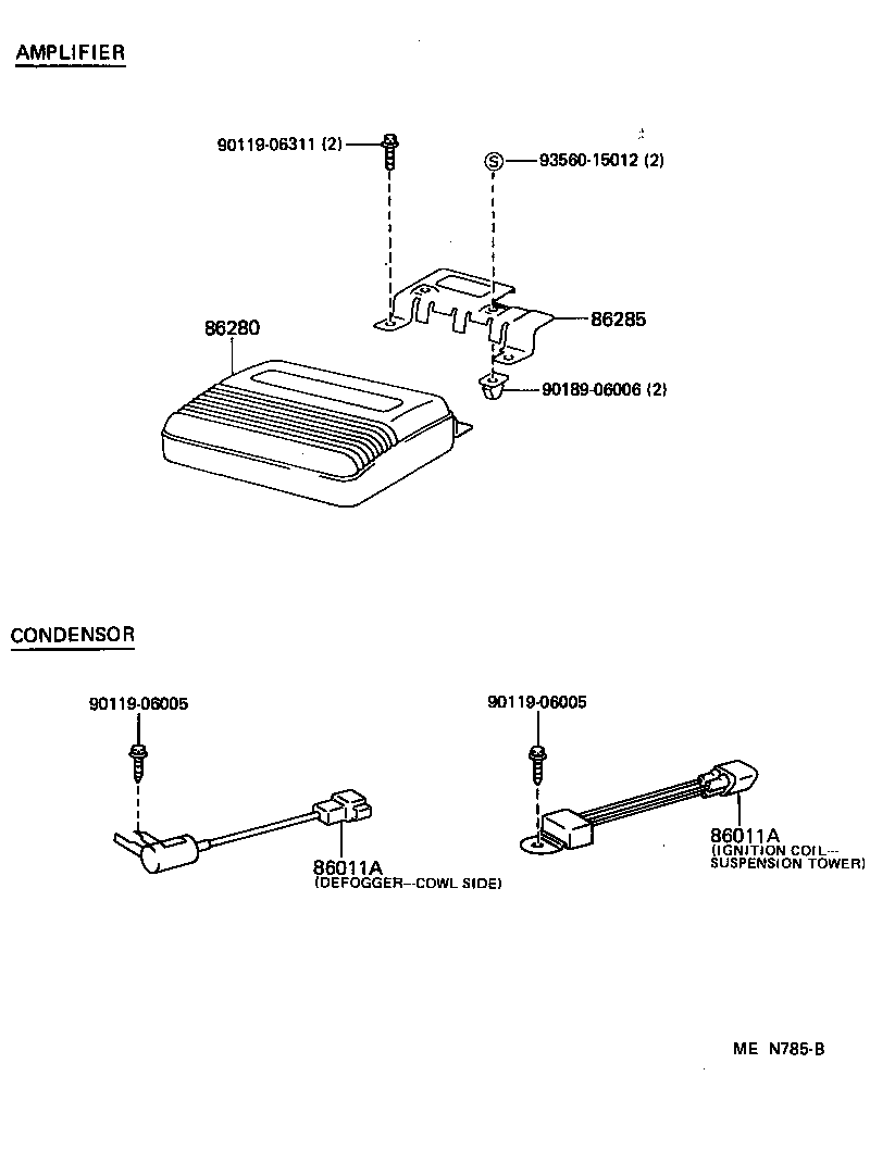  CELICA |  RADIO RECEIVER AMPLIFIER CONDENSER