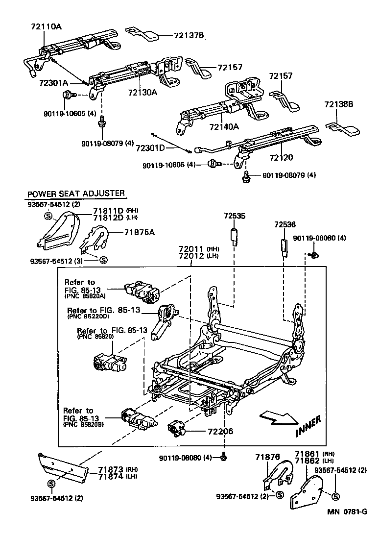  LAND CRUISER 80 |  SEAT SEAT TRACK