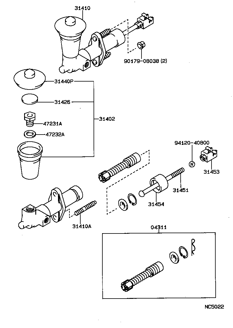  CARINA 2 |  CLUTCH MASTER CYLINDER