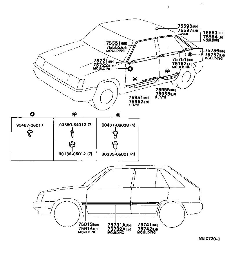  TERCEL |  SIDE MOULDING