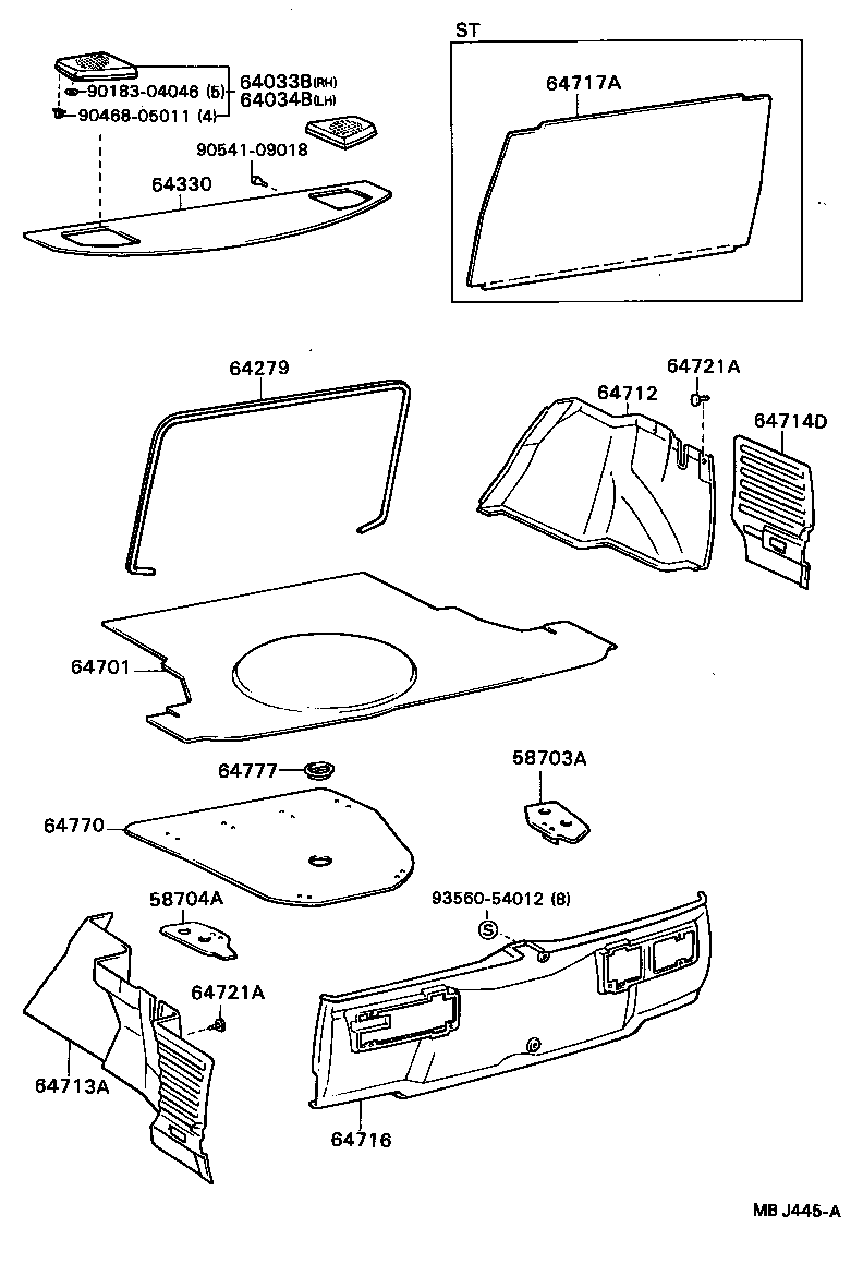  CELICA |  PACKAGE TRAY PANEL LUGGAGE COMPARTMENT MAT