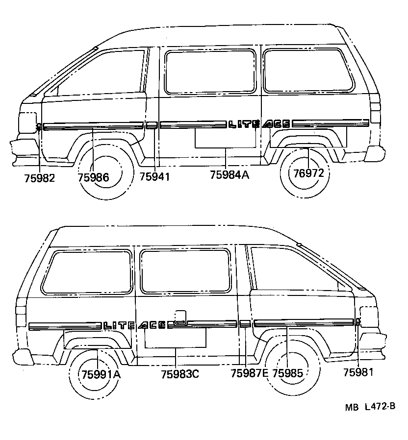  LITEACE VAN WAGON |  BODY STRIPE