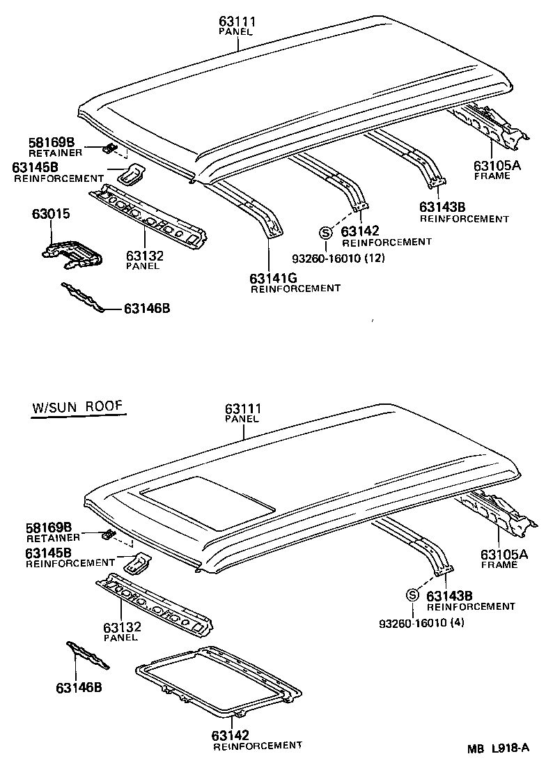  LAND CRUISER 60 62 |  ROOF PANEL BACK PANEL