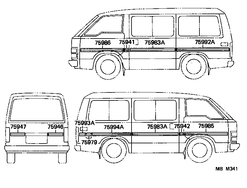  HIACE VAN COMUTER |  BODY STRIPE