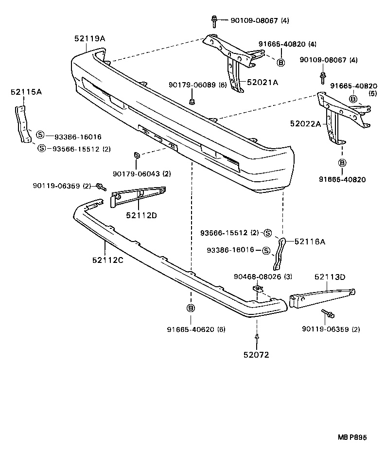  MODEL F |  FRONT BUMPER BUMPER STAY