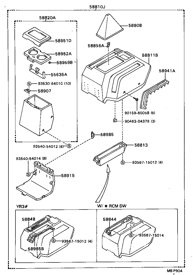  MODEL F |  CONSOLE BOX BRACKET