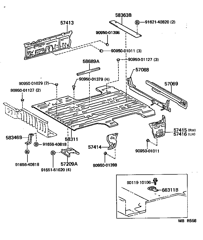  LITEACE VAN WAGON |  REAR FLOOR PANEL REAR FLOOR MEMBER