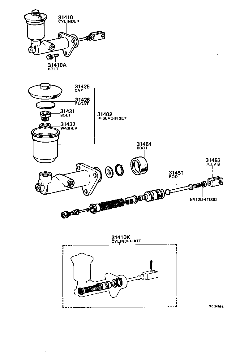  LAND CRUISER 40 50 |  CLUTCH MASTER CYLINDER