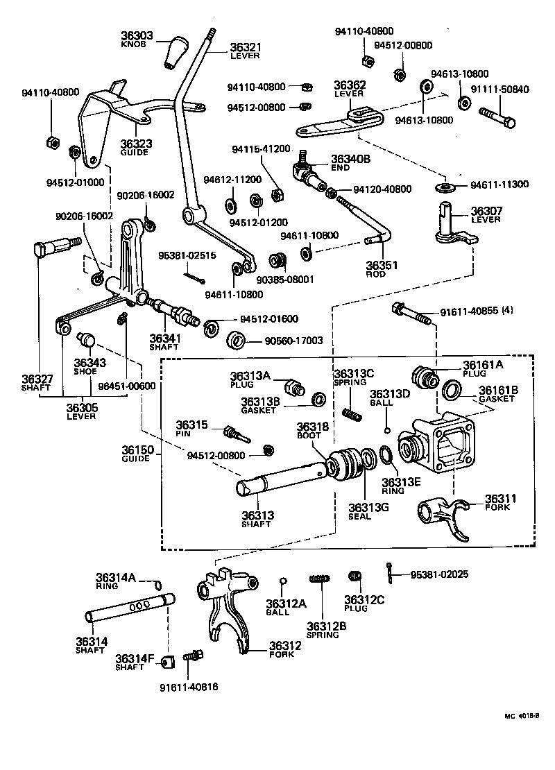  LAND CRUISER 40 50 |  TRANSFER LEVER SHIFT ROD