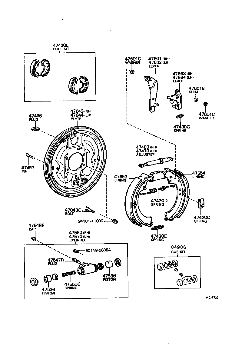  CRESSIDA |  REAR DRUM BRAKE WHEEL CYLINDER BACKING PLATE