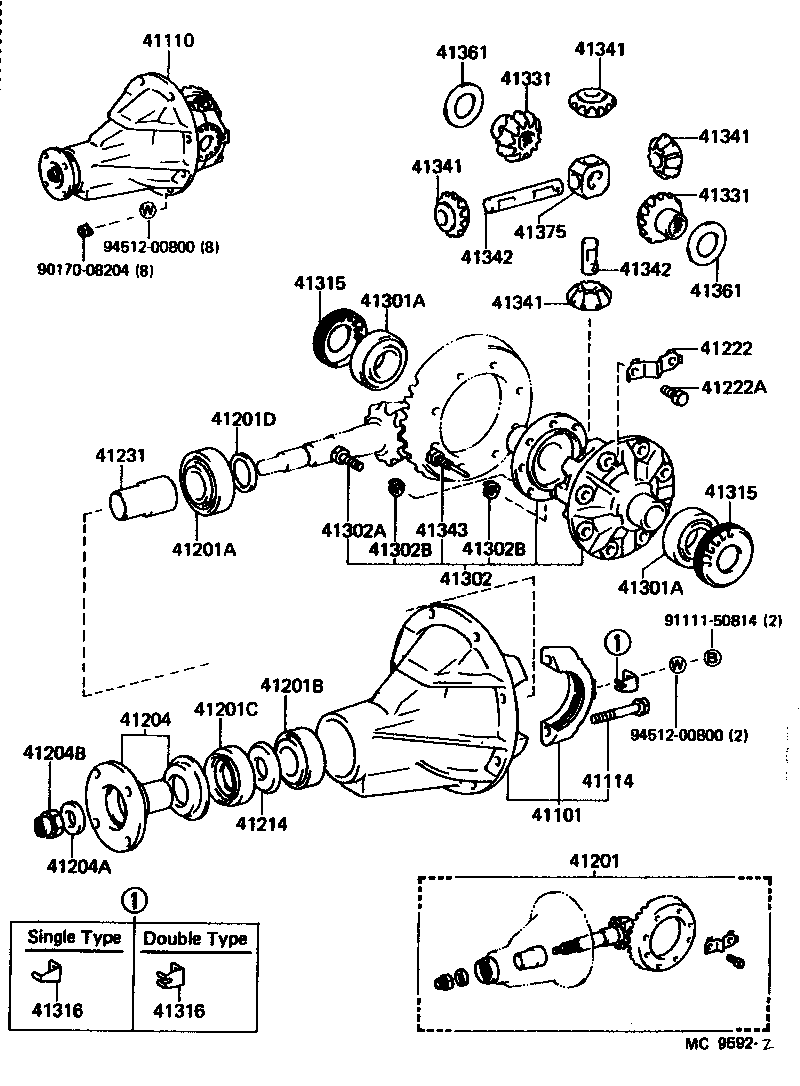  COROLLA COUPE |  REAR AXLE HOUSING DIFFERENTIAL