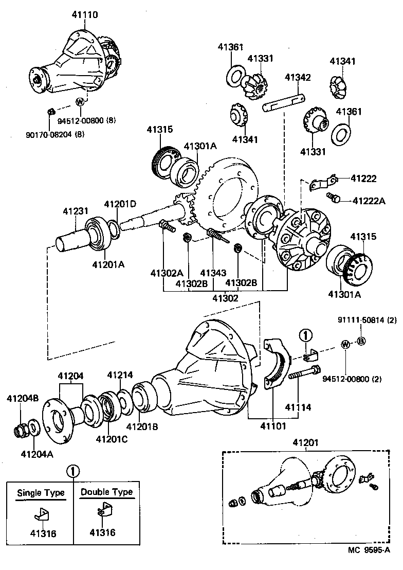  COROLLA COUPE |  REAR AXLE HOUSING DIFFERENTIAL