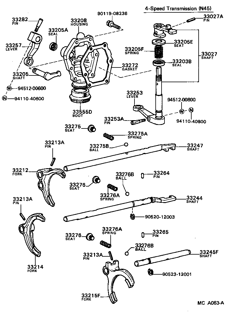  CROWN |  GEAR SHIFT FORK LEVER SHAFT MTM