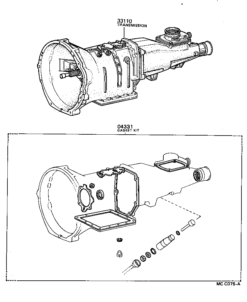  TOYOTA1000 |  TRANSAXLE OR TRANSMISSION ASSY GASKET KIT MTM