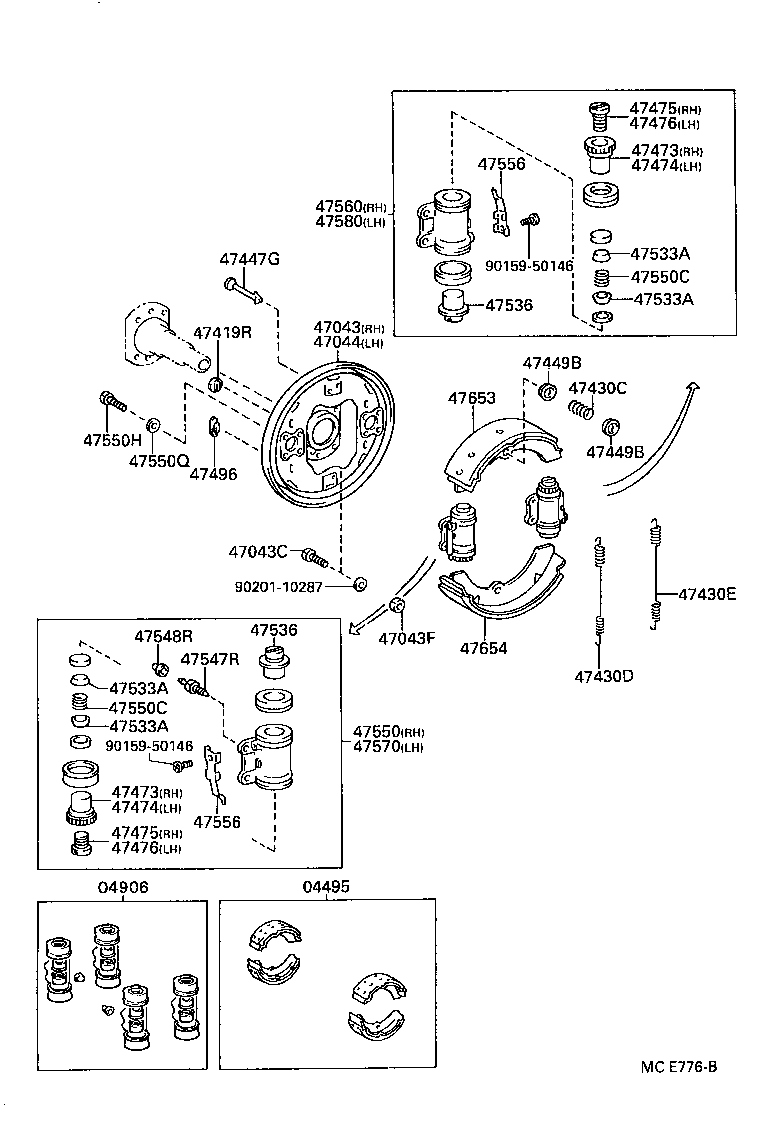  DYNA |  REAR DRUM BRAKE WHEEL CYLINDER BACKING PLATE