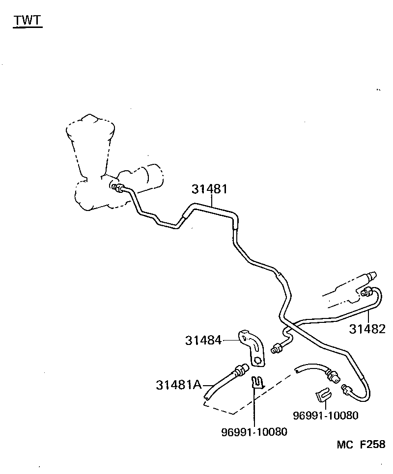  SUPRA |  CLUTCH PEDAL FLEXIBLE HOSE