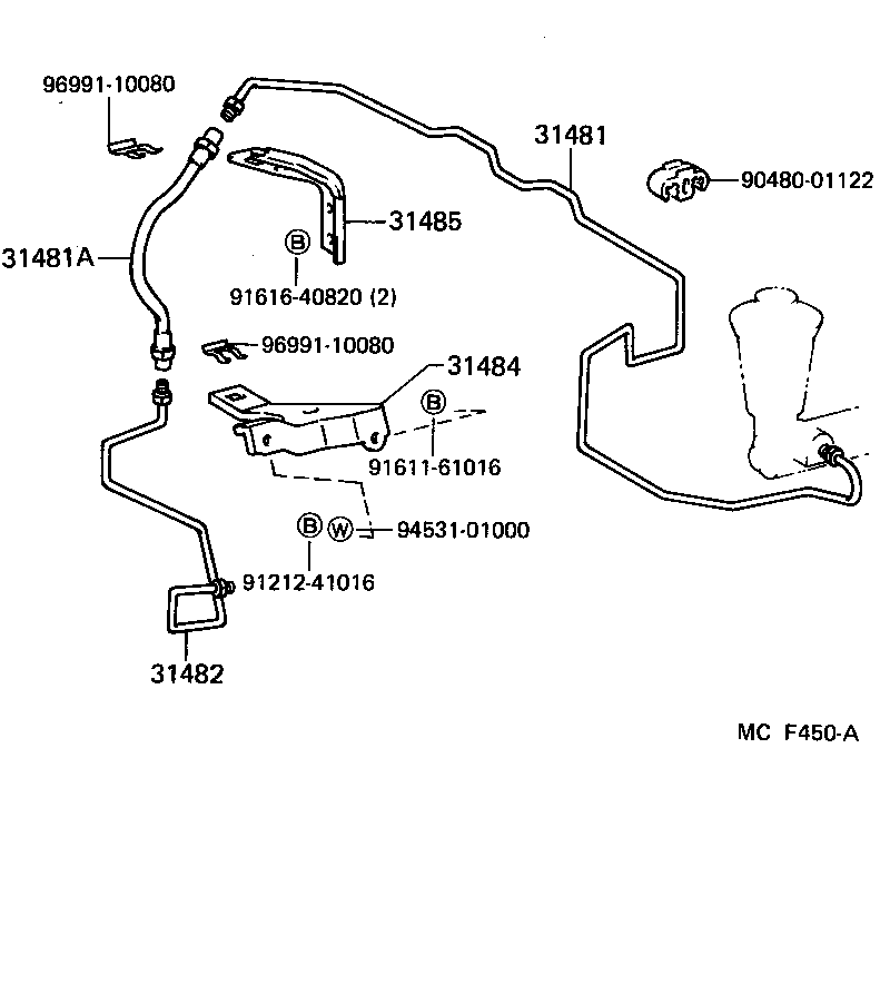  4 RUNNER TRUCK |  CLUTCH PEDAL FLEXIBLE HOSE