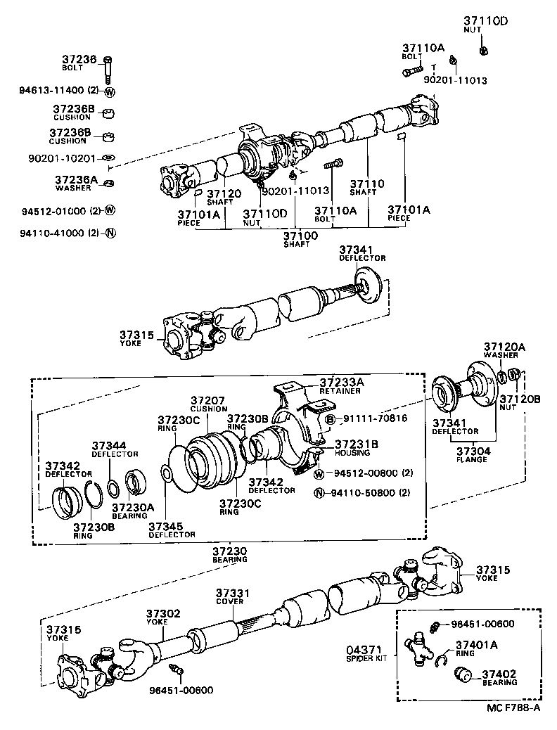  DYNA |  PROPELLER SHAFT UNIVERSAL JOINT