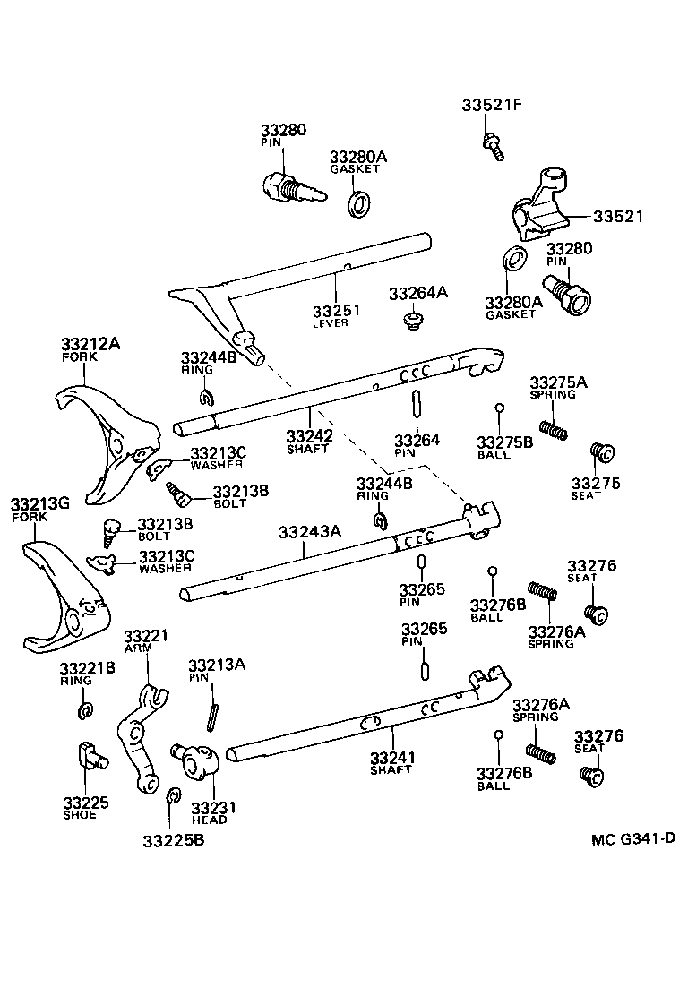  4 RUNNER TRUCK |  GEAR SHIFT FORK LEVER SHAFT MTM