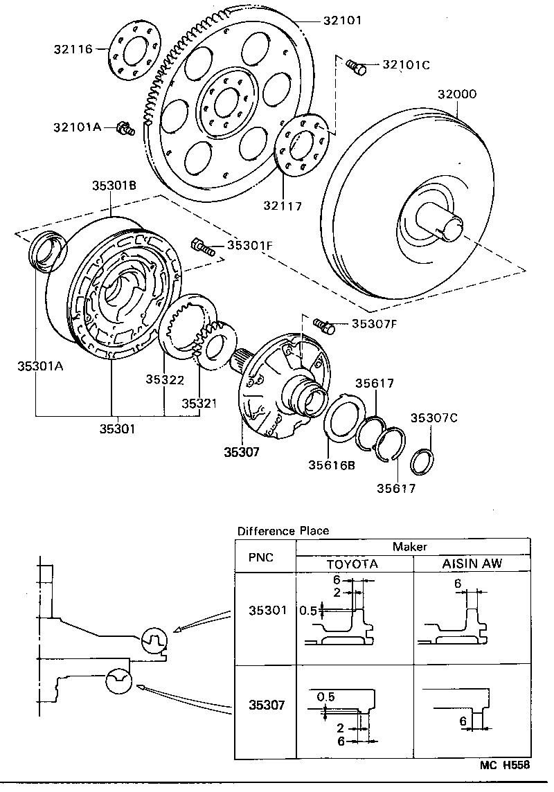  CAMRY |  TORQUE CONVERTER FRONT OIL PUMP CHAIN ATM