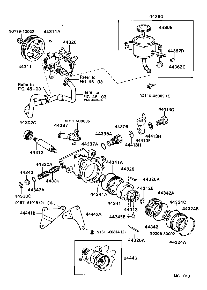  TERCEL |  VANE PUMP RESERVOIR POWER STEERING