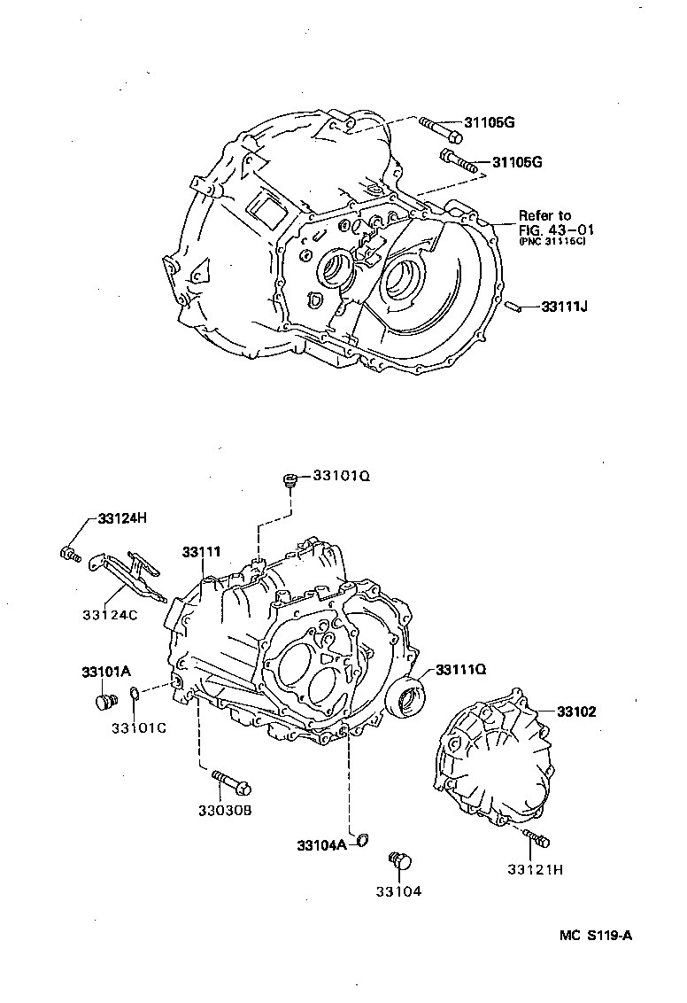  TERCEL |  CLUTCH HOUSING TRANSMISSION CASE MTM