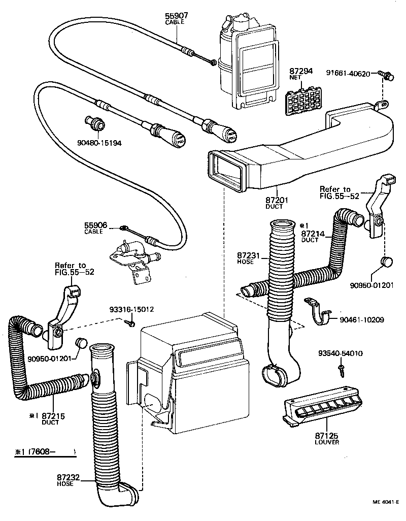  LAND CRUISER 40 50 |  HEATING AIR CONDITIONING CONTROL AIR DUCT