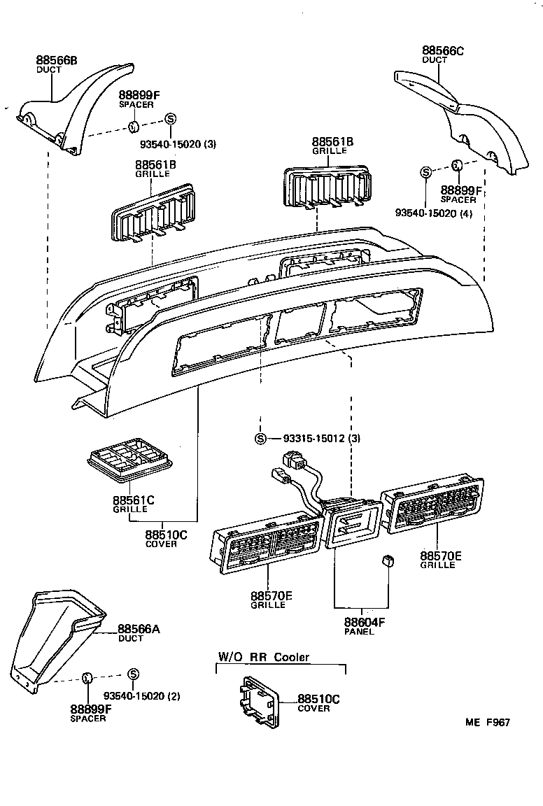  HIACE VAN COMUTER |  HEATING AIR CONDITIONING CONTROL AIR DUCT