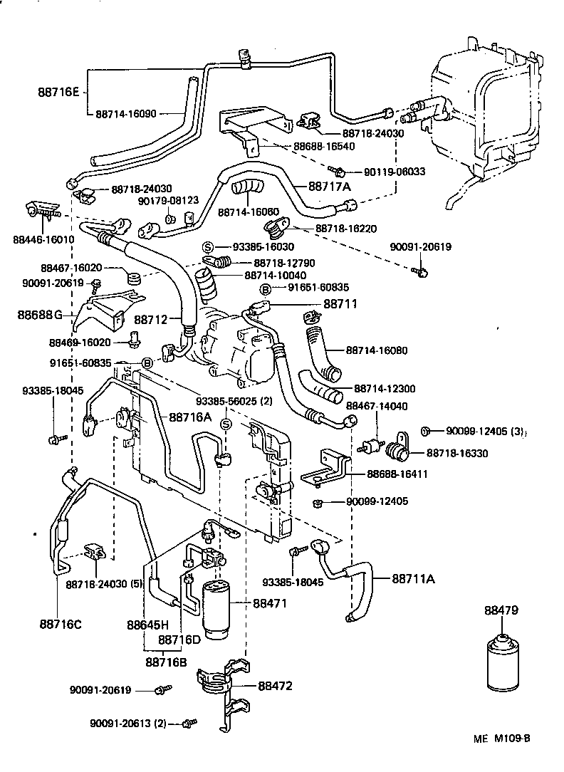  TERCEL |  HEATING AIR CONDITIONING COOLER PIPING