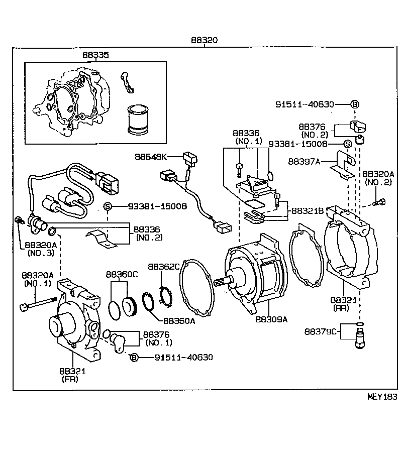  TERCEL |  HEATING AIR CONDITIONING COMPRESSOR