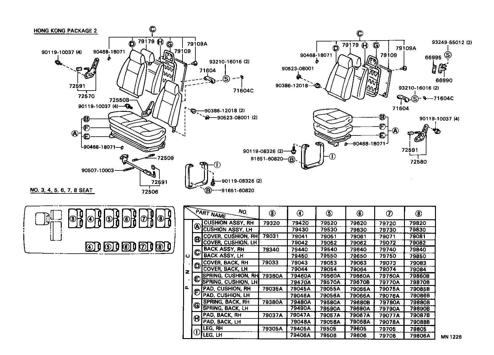  COASTER |  SEAT SEAT TRACK