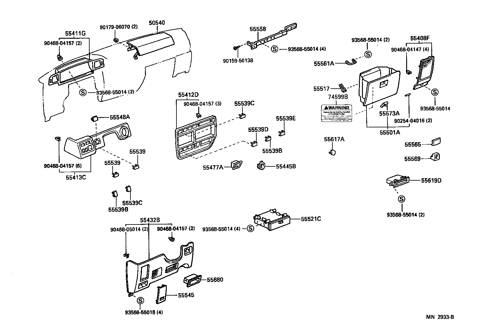  LAND CRUISER 80 |  INSTRUMENT PANEL GLOVE COMPARTMENT