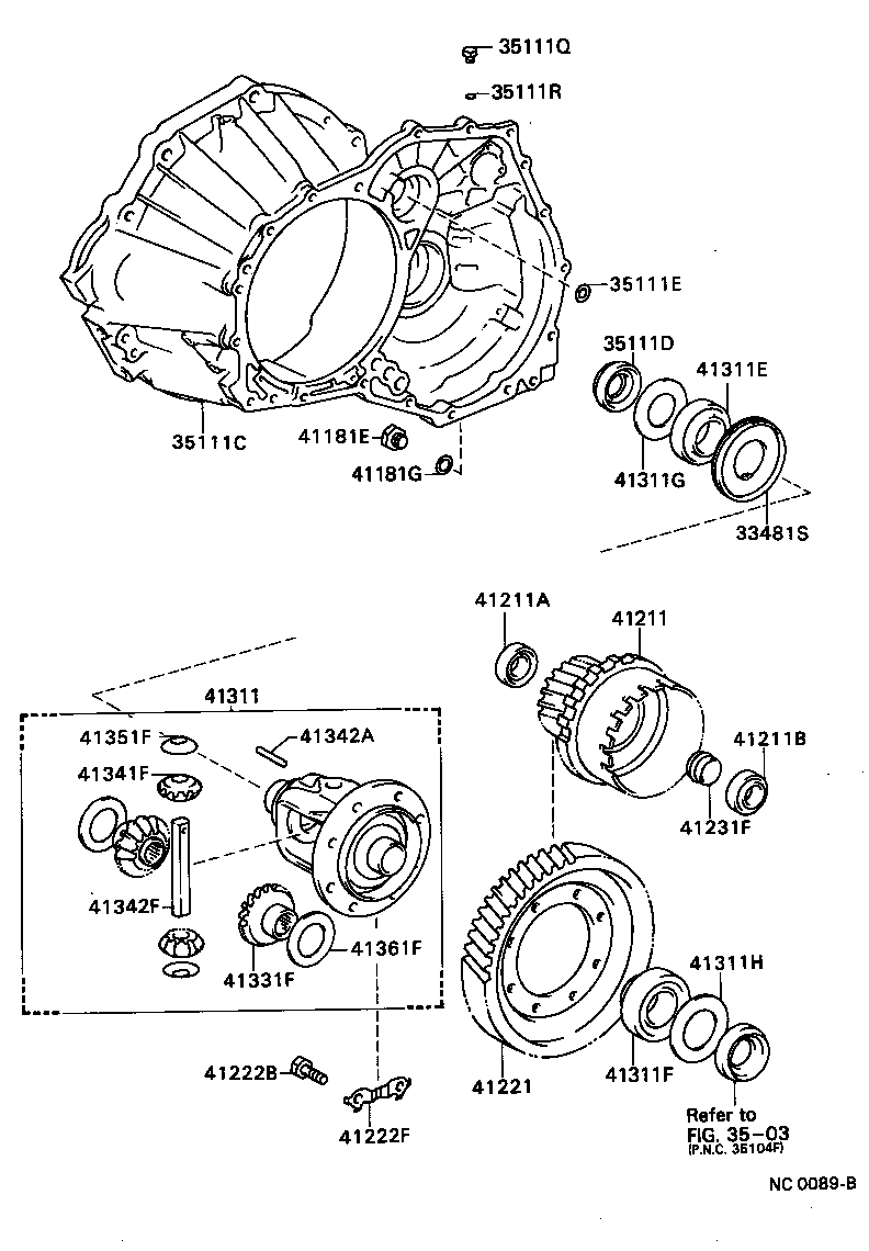  COROLLA CP |  FRONT AXLE HOUSING DIFFERENTIAL