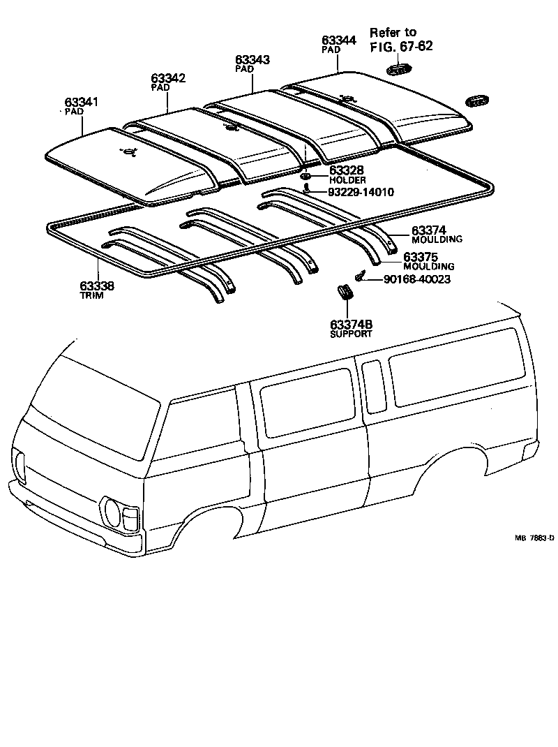  HIACE |  ROOF HEADLINING SILENCER PAD