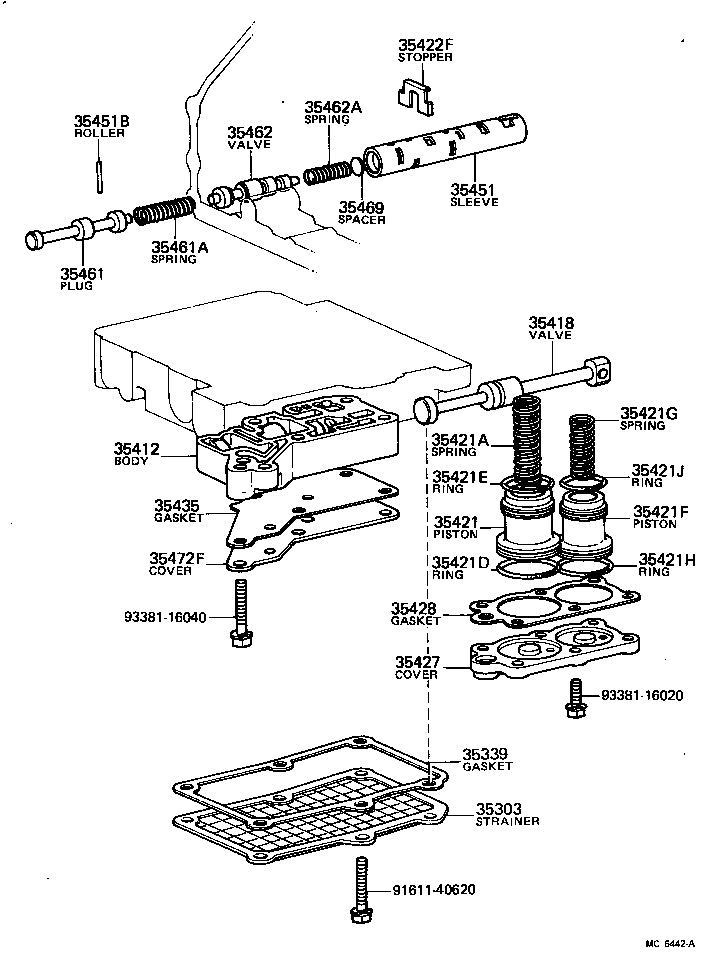  TERCEL |  VALVE BODY OIL STRAINER ATM