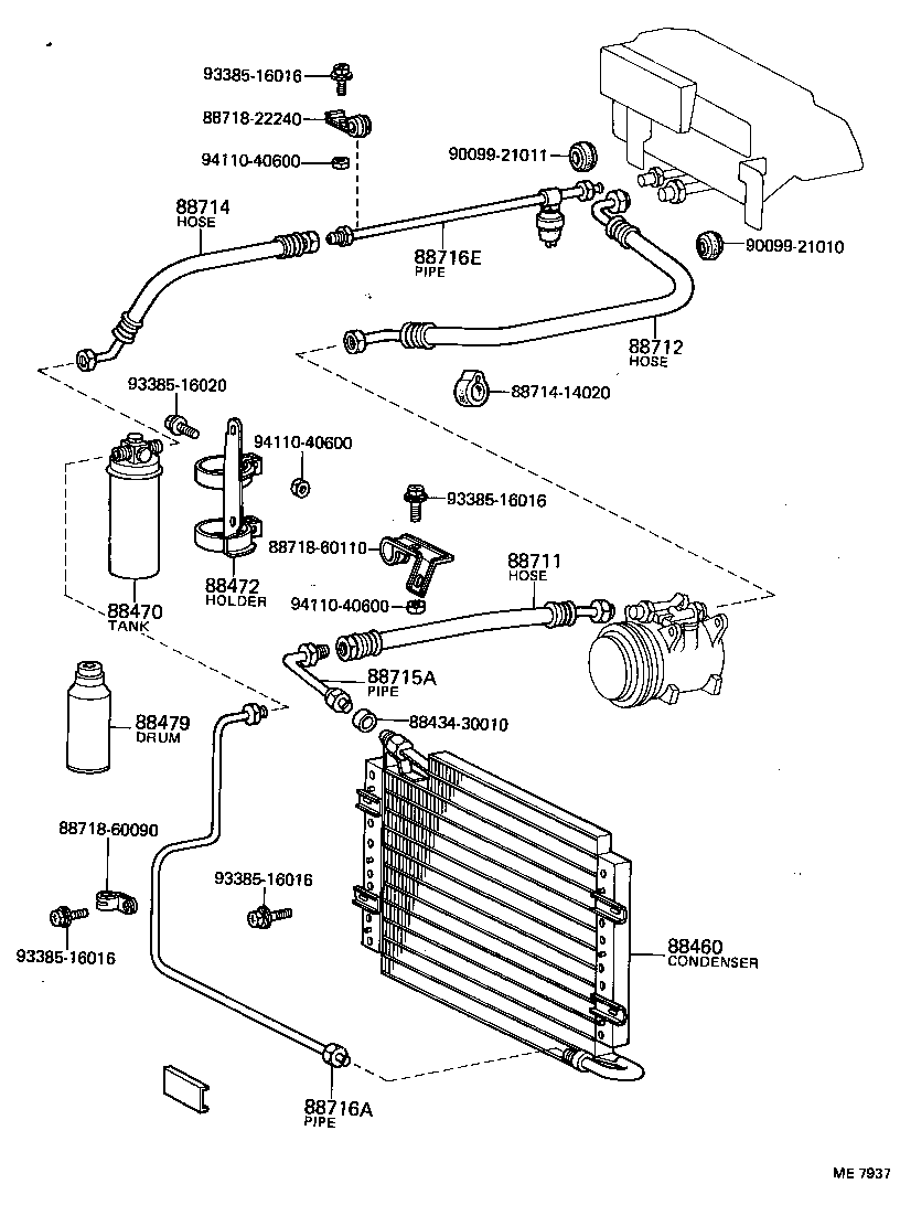  LAND CRUISER 40 45 55 |  HEATING AIR CONDITIONING COOLER PIPING