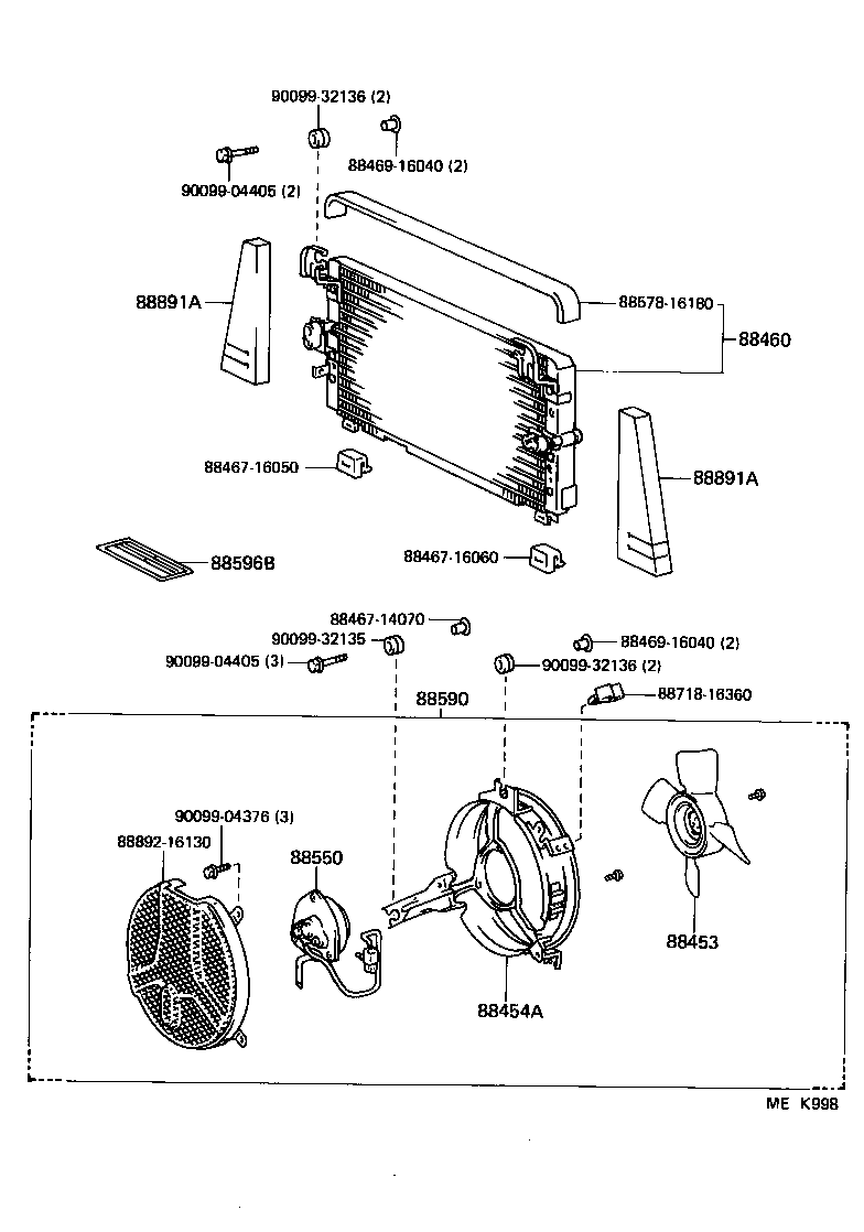  TERCEL |  HEATING AIR CONDITIONING COOLER PIPING