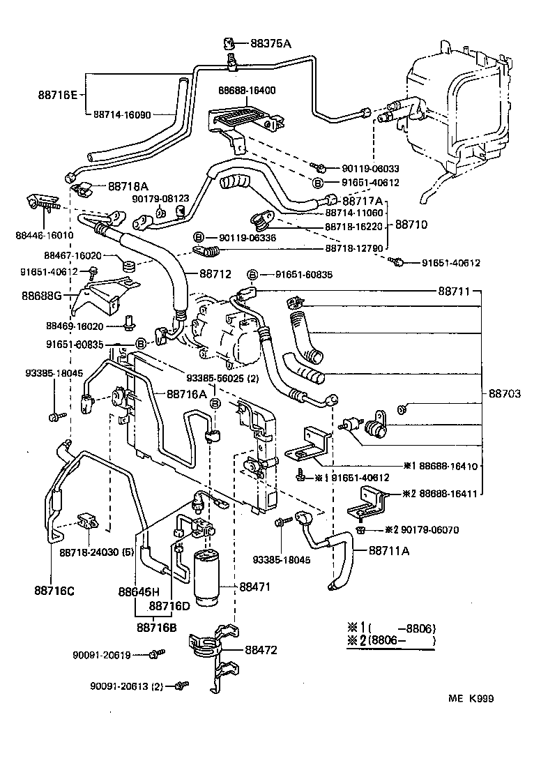  TERCEL |  HEATING AIR CONDITIONING COOLER PIPING