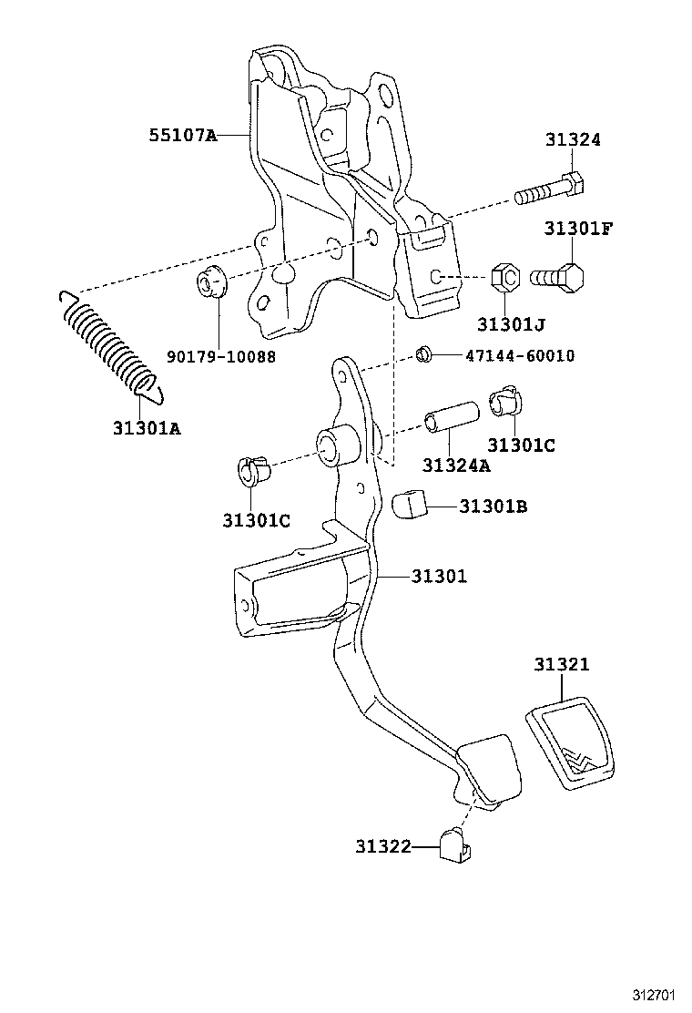  ETIOS LIVA CROSS |  CLUTCH PEDAL FLEXIBLE HOSE