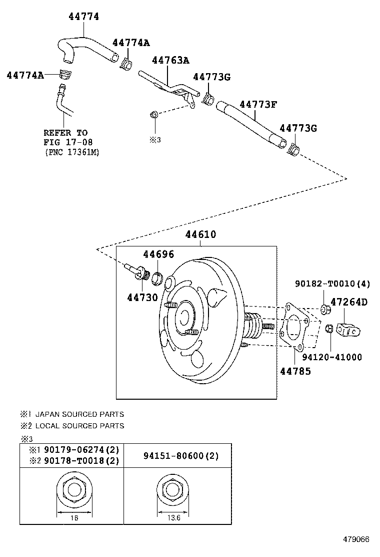  COROLLA ALTIS |  BRAKE BOOSTER VACUUM TUBE