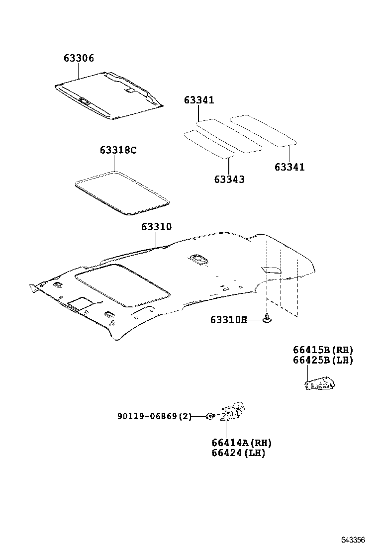  RAV4 CHINA |  ROOF HEADLINING SILENCER PAD