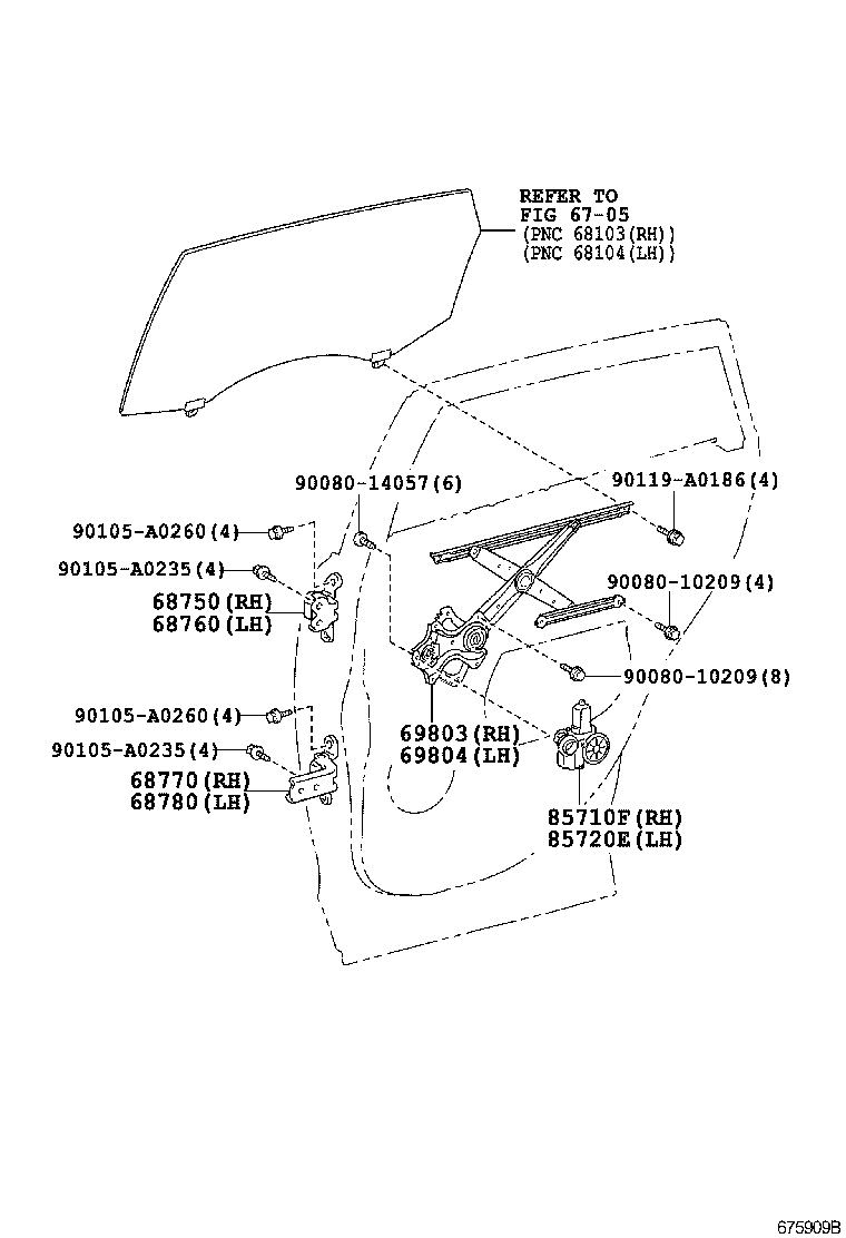  VENZA |  REAR DOOR WINDOW REGULATOR HINGE