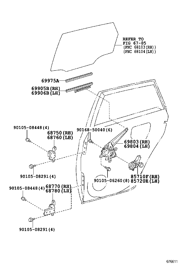  RACTIS |  REAR DOOR WINDOW REGULATOR HINGE