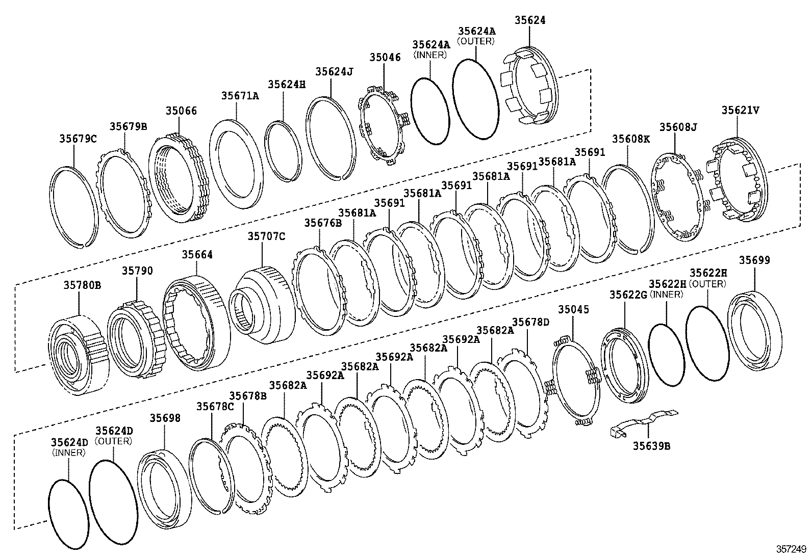  GX400 460 |  CENTER SUPPORT PLANETARY SUN GEAR ATM