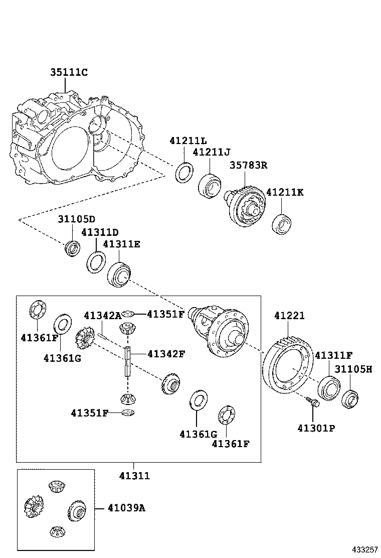  ES250 350 300H |  FRONT AXLE HOUSING DIFFERENTIAL