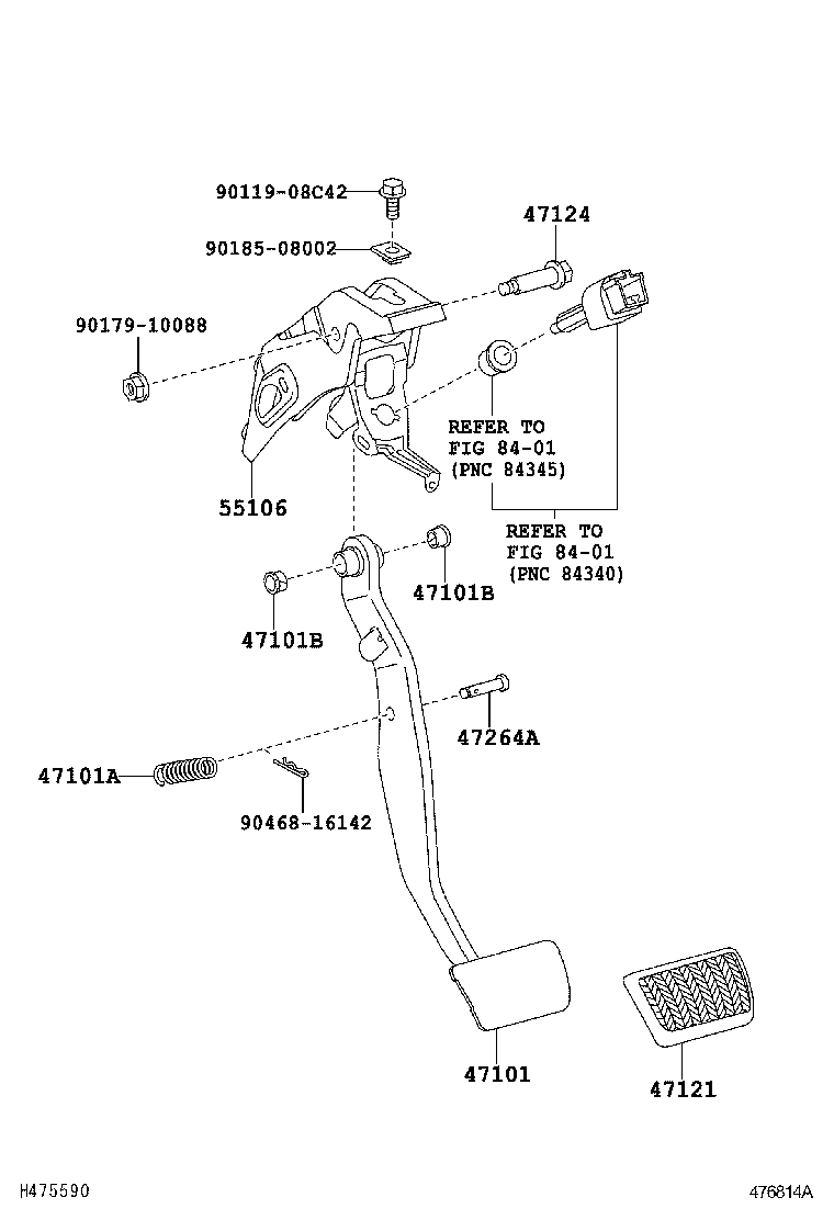  COROLLA |  BRAKE PEDAL BRACKET