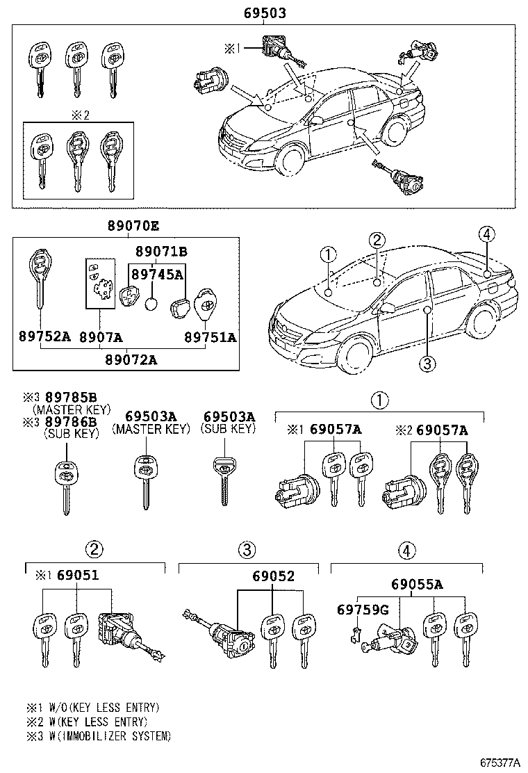  COROLLA |  LOCK CYLINDER SET